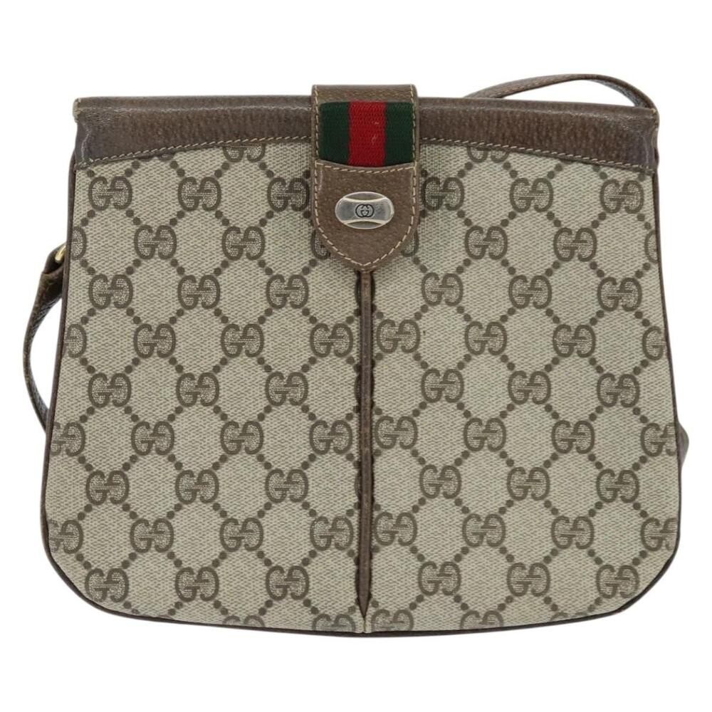 Gucci GG Supreme Web Shoulder Bag Beige